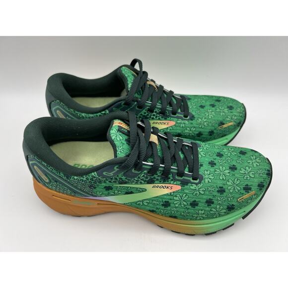 Brooks Ghost 14 Shoes Womens 7.5 Green Shamrock Print DNA Loft St Patricks Day - Picture 2 of 14